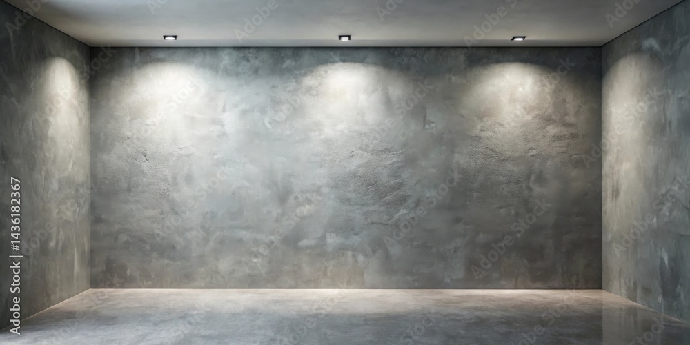 Aufkleber Empty Room with Textured Walls and Subtle Lighting for Display
