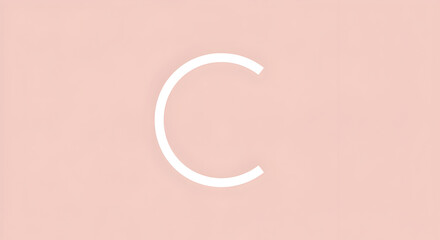 Minimalist Open Circle Line on Pastel Pink Background For Modern Designs