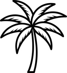 black vector single palm tree icon silhouette