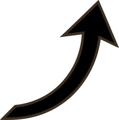 A simple icon of an arrow pointing upwards on a transparent background