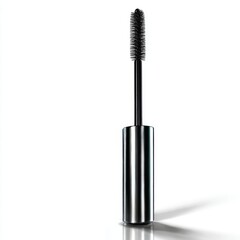 Obraz premium Black mascara wand applicator isolated on white background