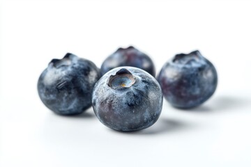 Obraz premium Fresh Blueberries Displayed on White Background for Healthy Eating