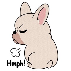 French bulldogs  Cute toy dogs with funny muzzles. Adorable puppies play, rest, relax, have fun. Amusing pets, domestic animals. Flat isolated vector illustration on white