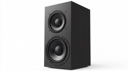 Obraz premium Modern Black Bookshelf Speaker Isolated on White Background