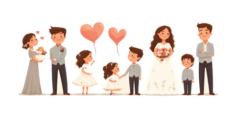 vector happy family cartoon design