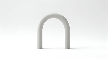 Minimalist Archway Shape On Clean White Background Aesthetic Composition