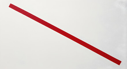 Scarlet Trajectory Elegant Simplicity on White Canvas Minimalist Composition