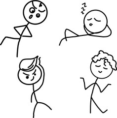 Simple Minimalist Stick Man Vector Illustration