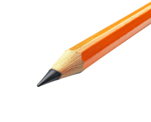 Creating with an orange pencil workspace creative process isolated on transparent background