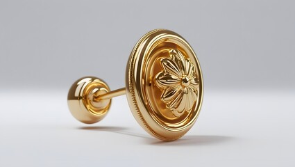 Golden Pushpin Close-Up – 3D Model Rendering

