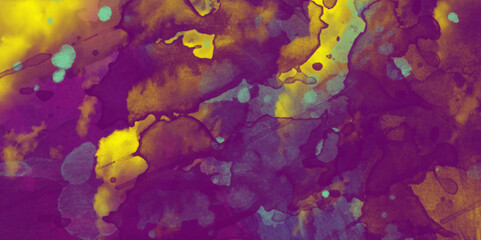 abstract watercolor background. Monochrome printing raster. abstract blue and purple hand painted ombre leaks watercolor vector. Brush stroked painting. 2D Illustration .