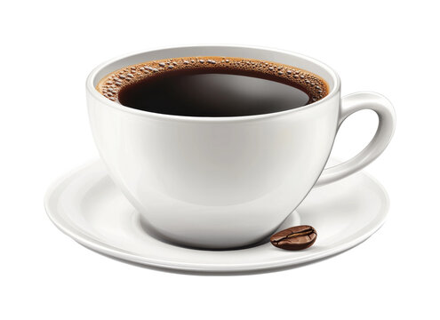 Pouring fresh black coffee into white cup kitchen table beverage warm comfort isolated on transparent background