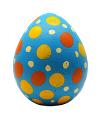 Colorful polka dot easter egg decorative isolated on transparent background