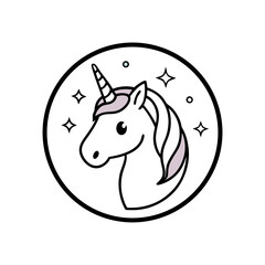 Unicorn head in pastel colors