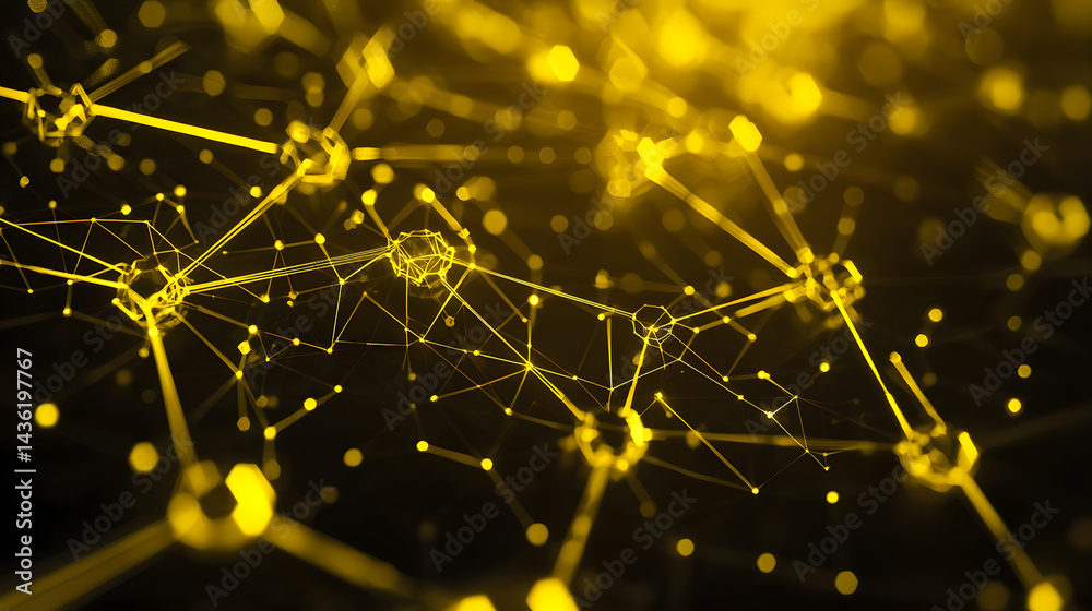 Poster Quantum computing network visualization wallpaper digital realm abstract art futuristic environment close-up view data interpretation
