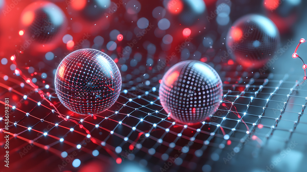 Poster quantum computing and multidimensional data visualization wallpaper digital art abstract environment