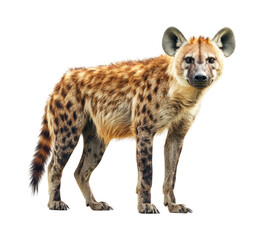 Fototapeta premium Hyena in natural habitat wildlife african savanna environment isolated on transparent background