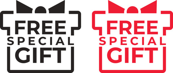 FREE Special Gift Vector Illustration Promotional Offer and Reward Design