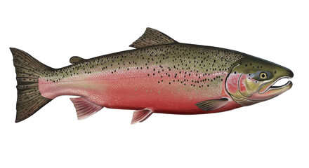 Obraz premium Rainbow trout shimmering a vibrant specimen against the void