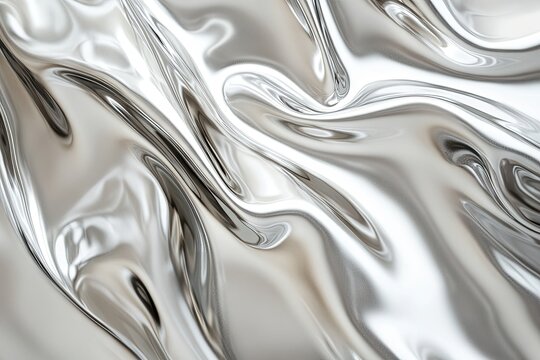 Abstract liquid metal texture.  Fluid, flowing, reflective, metallic, silver,  subtle light, smooth,  elegant, modern,  high-end