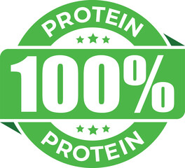 Protein Stamp Seal Mark Vector High Protein Certified Label Design