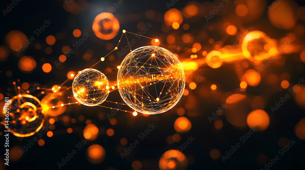 Poster quantum computing and multidimensional data visualization wallpaper abstract design digital realm fu