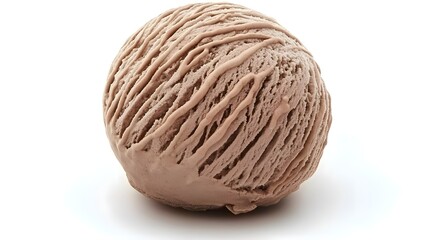 Fototapeta premium Realistic Photograph of a Spherical Scoop of Chocolate Ice Cream