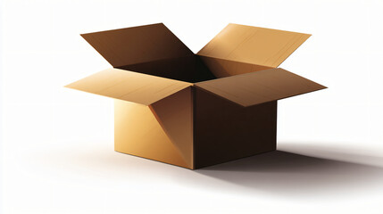 Open cardboard box packaging illustration isolated on white