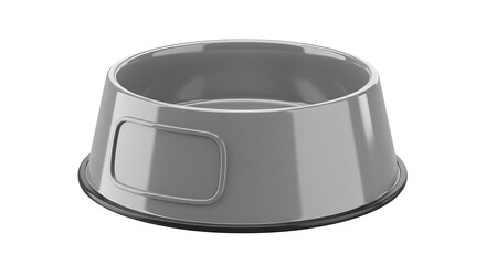 Gray Pet Bowl Isolated on White