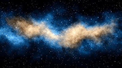 Obraz premium Cosmic Cloudscape: An immersive exploration of the cosmos, a breathtaking image reveals a luminous celestial cloud, wreathed by a sea of stars.