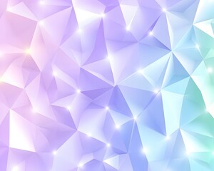 Fototapeta premium Pastel iridescent geometric pattern with glowing facets