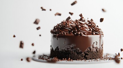 Delicious Chocolate Cake Isolated on White Background for Pastry Lovers