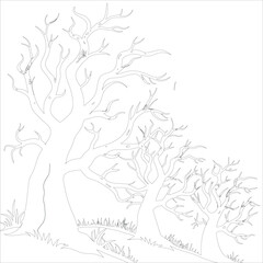 Obraz premium Spooky Tree Halloween Illustration