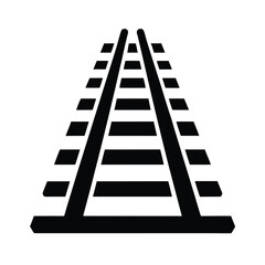 Railroad Tracks Stencil Icon Vector Illustration
