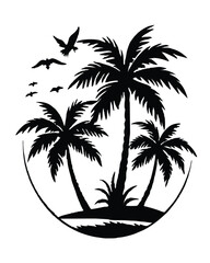 palm tree silhouette vector