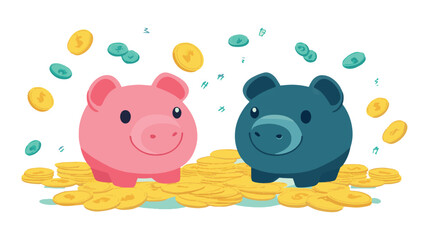 piggy bank and coins