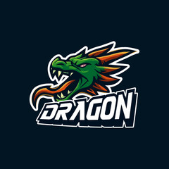 Vector illustration Dragon esport logo. Perfect for Infographics, Articles, Books, Flyers, Banners

