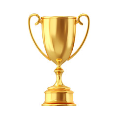 Classic Golden Trophy Award Cup on Transparent Background for Winner Celebration