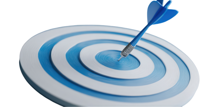 blue dart on a target