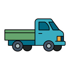 Illustration of a colorful bright truck on a white background