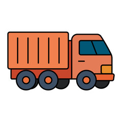 Illustration of a colorful bright truck on a white background