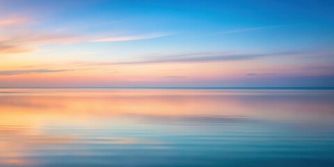 Fototapeta premium Serene Sunset Hues Reflected on Calm Waters, Creating a Tranquil and Peaceful Atmosphere