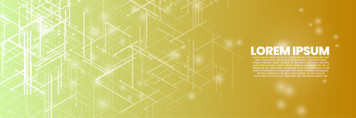 Bright digital network on a vibrant gradient background. tech lines