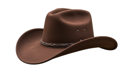 Lone brown cowboy hat on black a rustic Western allure