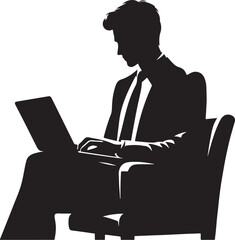 Businessman with Laptop illustration
