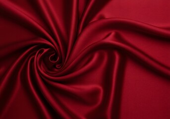 Fototapeta premium Luxurious Red Silk Fabric Swirl - Elegant Texture, Drapery, Textile Background.