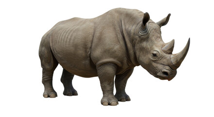 Obraz premium Rhinoceros Horned giant in stark contrast powerful and wild