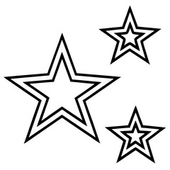 Obraz premium Three stylized stars with layered line art 