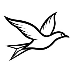 Fototapeta premium Flying bird in motion with elegant wings in a minimalist style