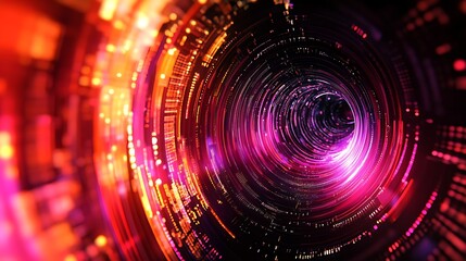 Abstract energy wave, glowing particles, dark background, cosmic scene, science concept Abstract Blue Orange Glowing Particles Background, Abstract energy wave, glowing particles, dark background,